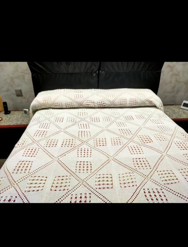 Colcha ganchillo blanco