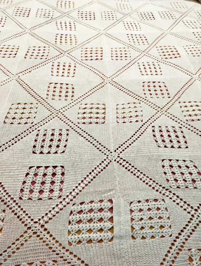 Colcha ganchillo blanco