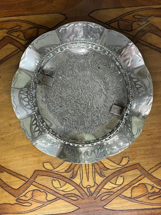 Zuccheriera in metallo argentato e vetro