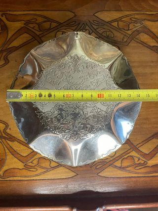 Zuccheriera in metallo argentato e vetro