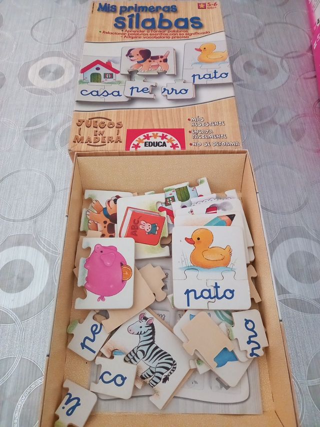 Juegos Educativos Madera: Letras y Sílabas