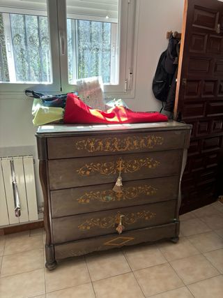 Cómoda antigua madera -  Dorada