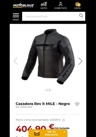 Chaqueta de moto en Piel Revit talla 46 
