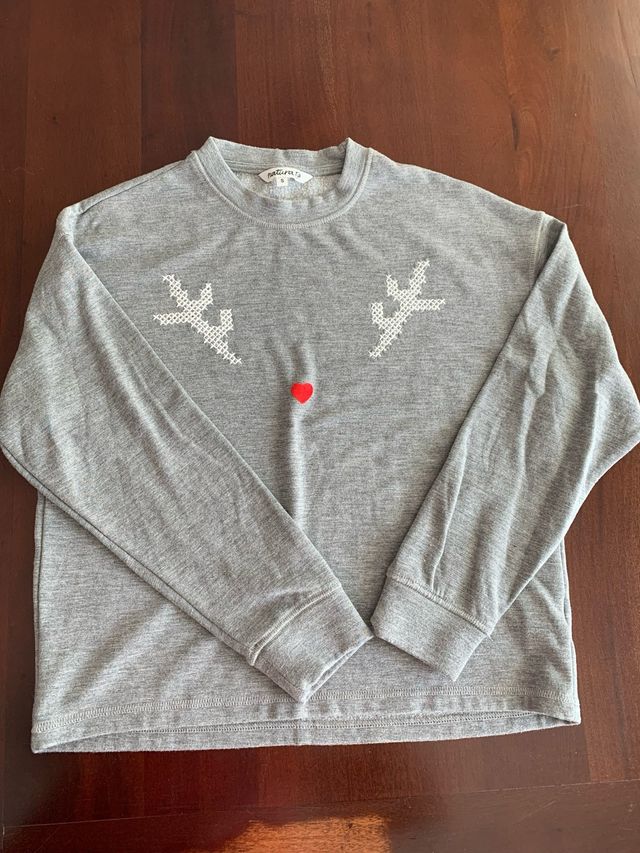 Sudadera reno Natura gris talla S