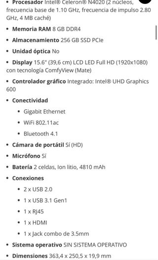 Portátil Acer Aspire Negro