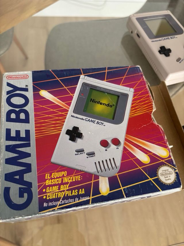 Game Boy DMG gris-blanco + caja + EZ Flash Jr