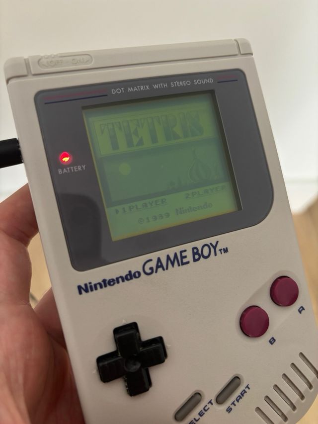 Game Boy DMG gris-blanco + caja + EZ Flash Jr