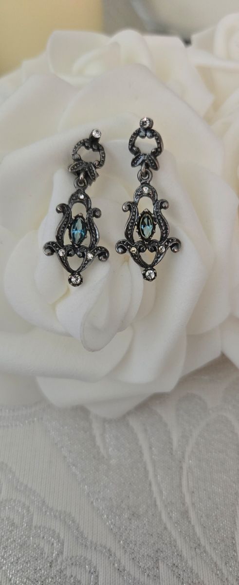 Pendientes vintage azul. Se vende como está