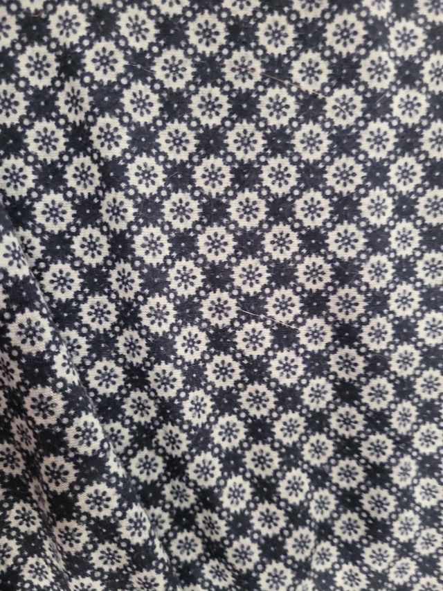 Vestido Mango M - Azul marino y blanco