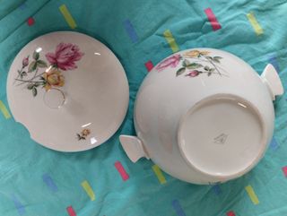 Zuppiera Porcellana Rosa|Coperchio