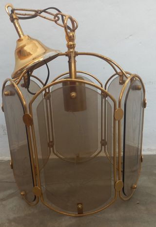 Lámpara colgante vintage dorada