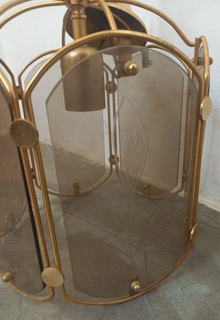 Lámpara colgante vintage dorada