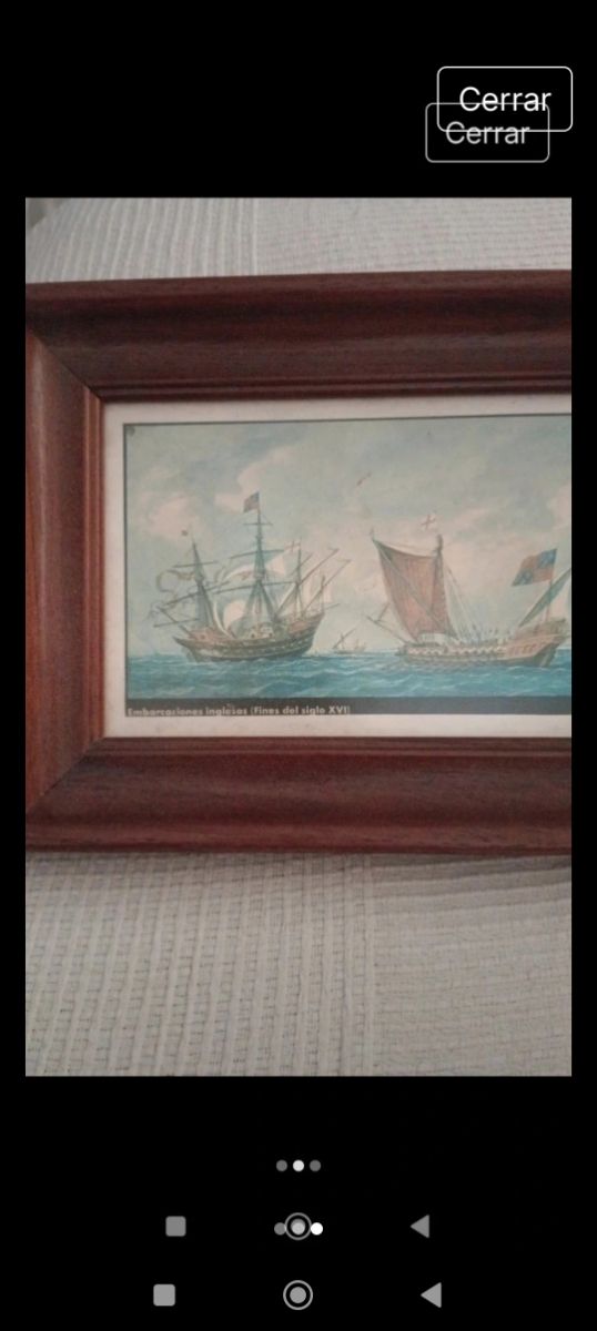 Cuadro antiguo de barcos