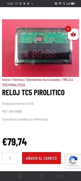 Reloj digital teka tc5: Horno pirolítico