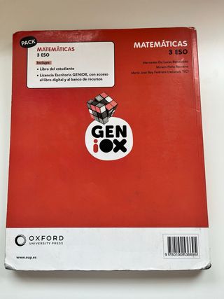 Matemáticas 3º ESO. Libro del estudiante. GENiOX