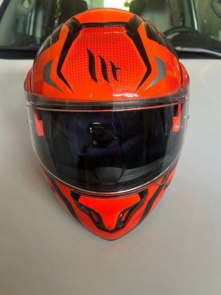 Casco moto MTHELMETS naranja