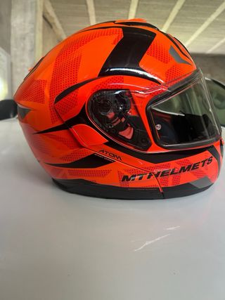Casco moto MTHELMETS naranja