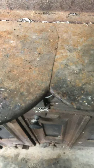 Chimenea antigua hierro fundido