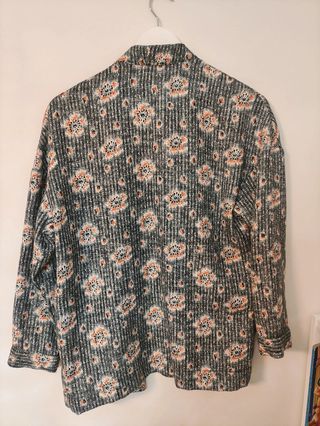 Chaqueta estampada gris-naranja