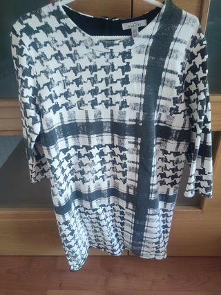 Vestido Zara M -  Blanco y Negro