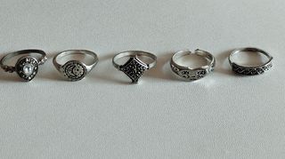 Juego de 6 anillos plata