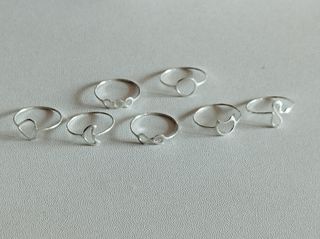 Juego de 6 anillos plata
