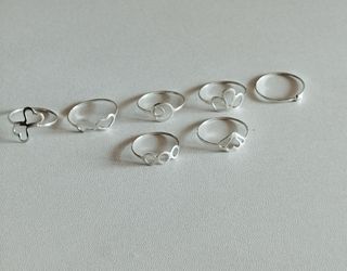 Juego de 6 anillos plata