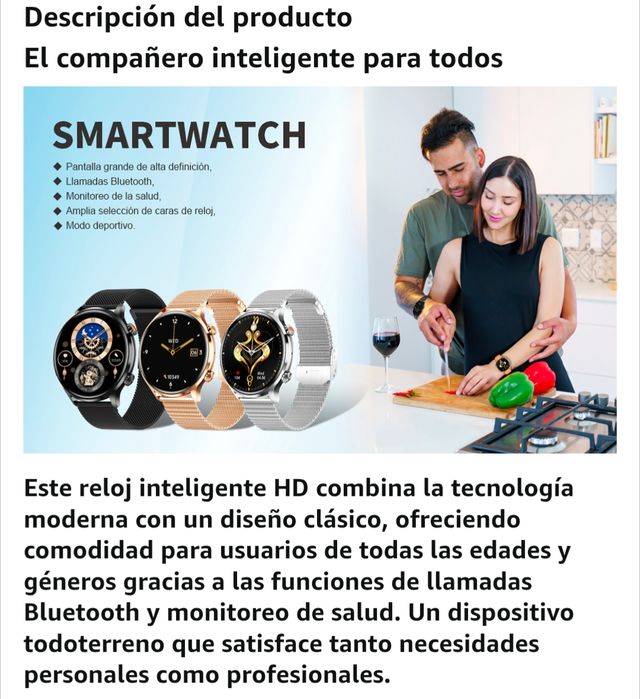 Smartwatch Mujer Reloj Inteligente Rosa llamadas