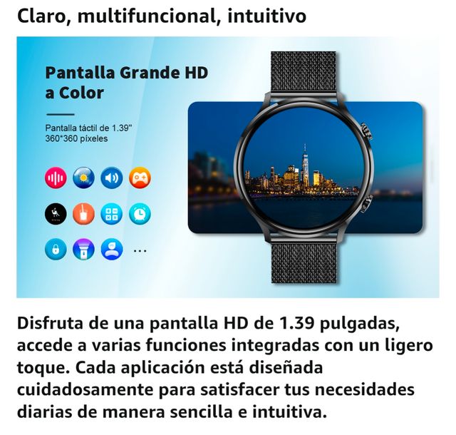 Smartwatch Mujer Reloj Inteligente Rosa llamadas