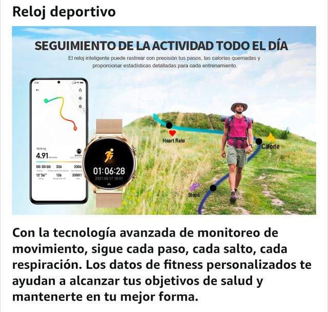 Smartwatch Mujer Reloj Inteligente Rosa llamadas