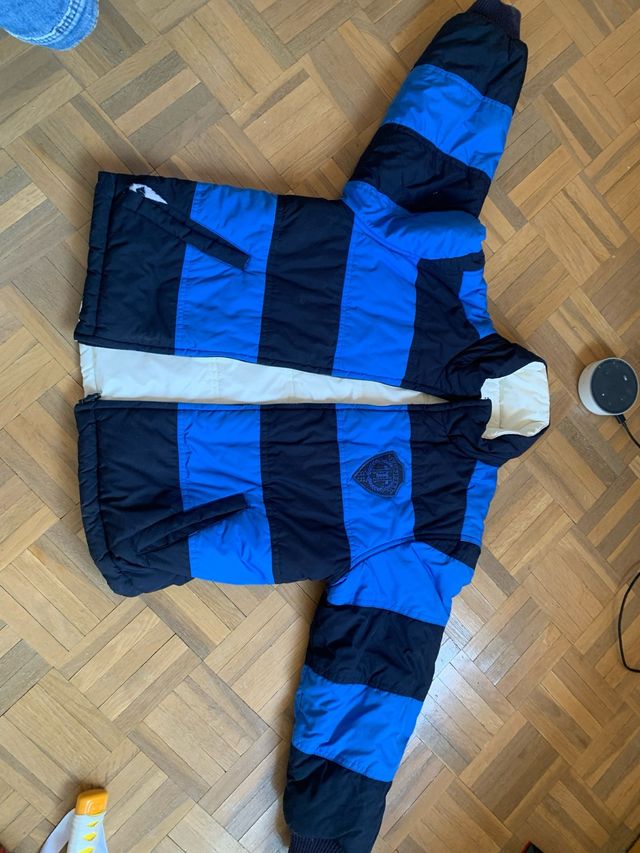 Abrigo Tommy Hilfiger niño rayas azul marino