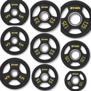 Discos Ziva: 3x5kg, 3x2,5kg, 5x1,25kg
