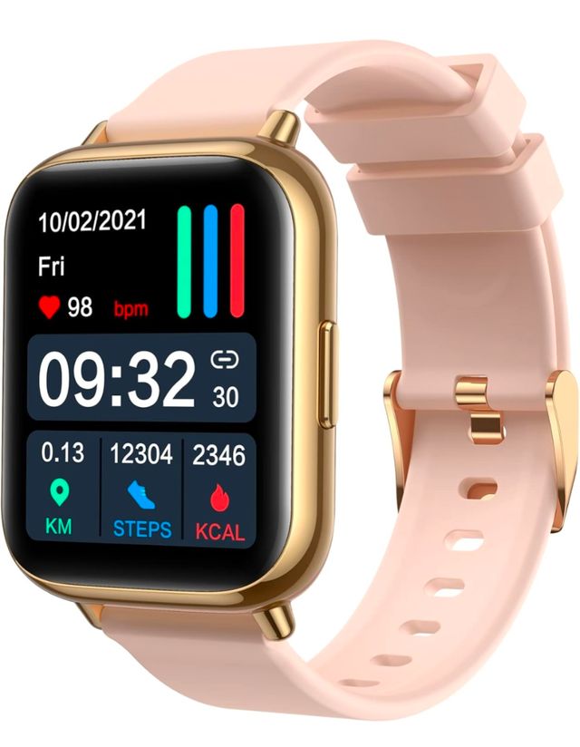 Smartwatch 1.7" Mujer Rosa Oro reloj inteligente