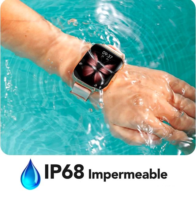 Smartwatch 1.7" Mujer Rosa Oro reloj inteligente