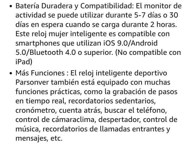 Smartwatch 1.7" Mujer Rosa Oro reloj inteligente