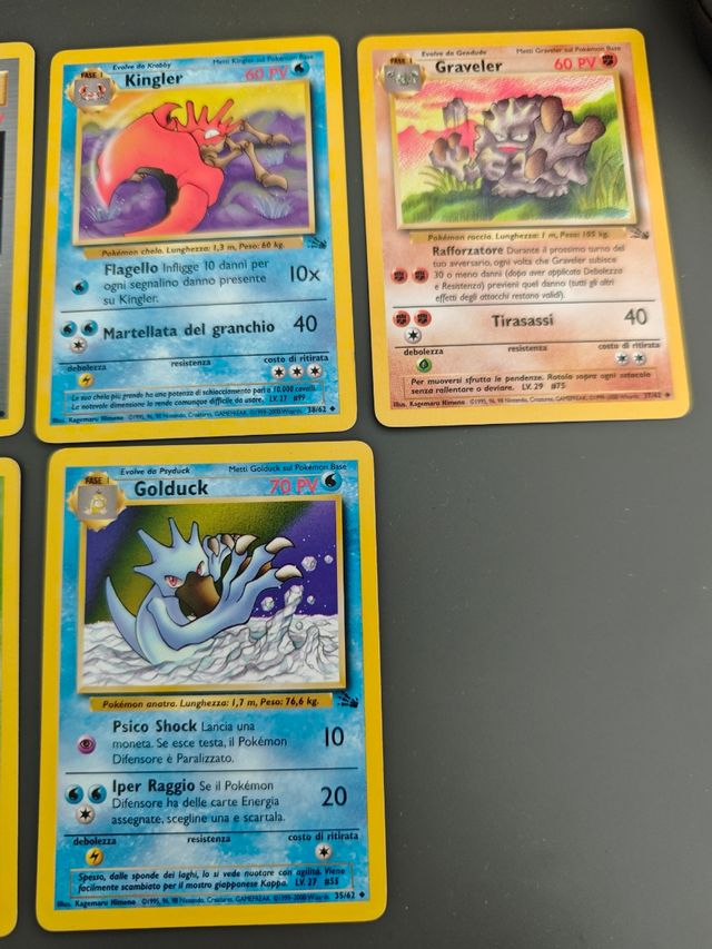 Carte Pokemon Set 62 - 7 pezzi