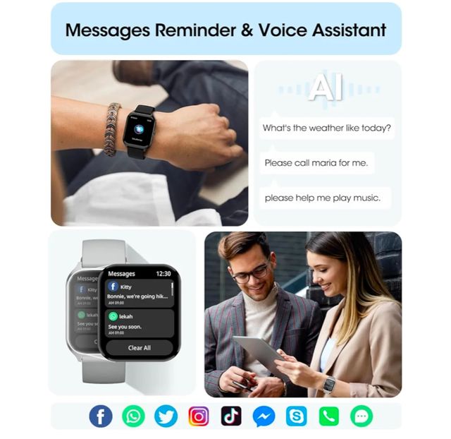 Smartwatch reloj inteligente Mujer Rosa oro Llamad