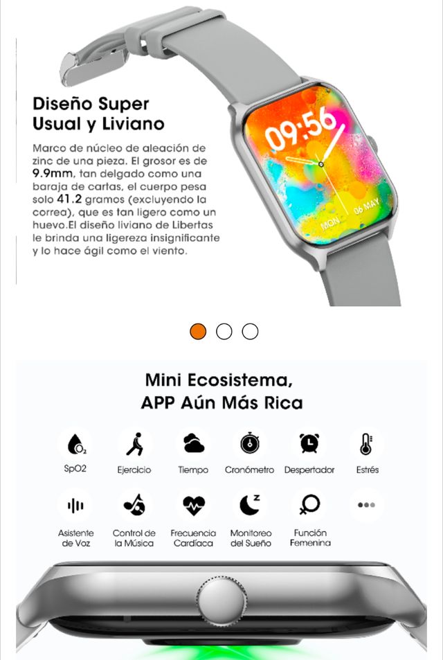 Smartwatch reloj inteligente Mujer Rosa oro Llamad