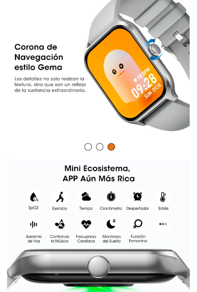 Smartwatch reloj inteligente Mujer Rosa oro Llamad