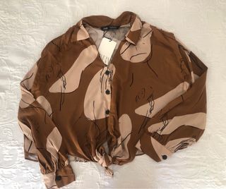 Blusa marrón Zara 