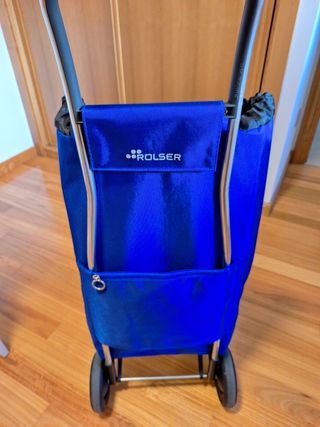 Carrito compra Rolser plegable azul
