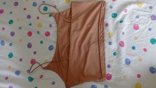 Top corto gris mujer, talla XS