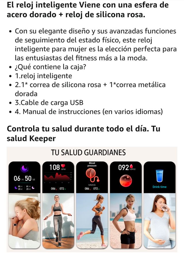 Smartwatch Mujer Rosa | Reloj Inteligente