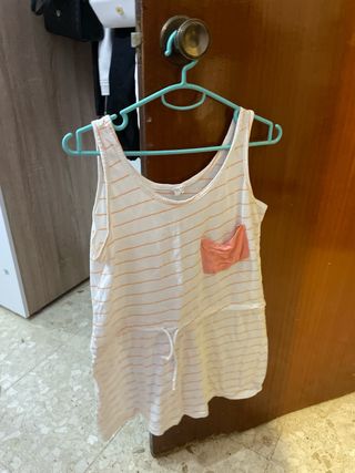 Vestido rayas naranja-blanco