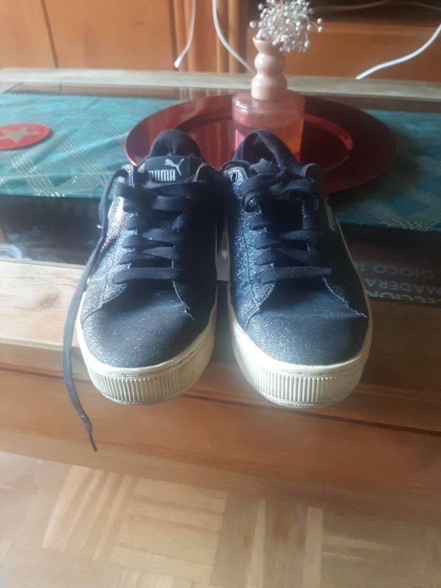 Zapatillas Puma Mujer 36 - Blancas y Negras