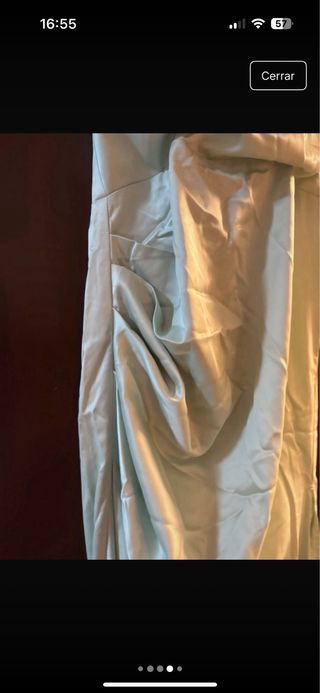 Vestido largo verde satinado