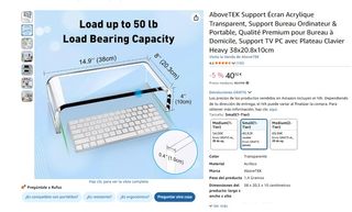 Soporte monitor AboveTEK - transparente