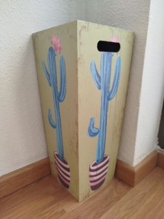 Paragüero cactus madera 53x25x25cm
