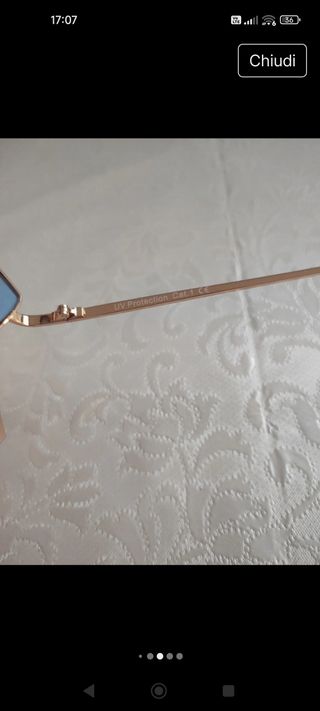 Occhiali sole blu oro donna