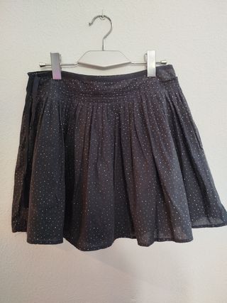 Falda gris lunares blancos